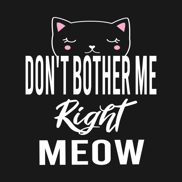 Don't Bother Me Right Meow Dont Bother Me Right Meow TShirt