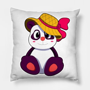 Panda with Hat Pillow