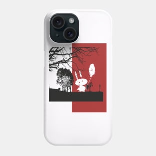 Bunny with balloon in the forest Phone Case