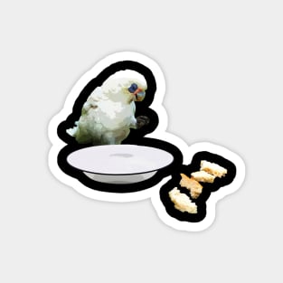 Cartoon bird. Eating and drinking Magnet