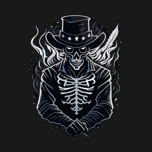 Skull cowboy with hat cowboy skeleton T-Shirt