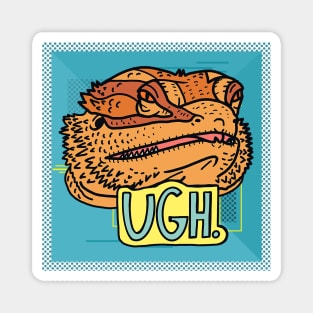 Retro Beardo - Grumpy Bearded Dragon Magnet