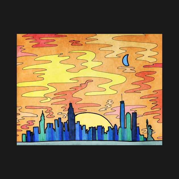 New York City Skyline by Kelly Louise Art