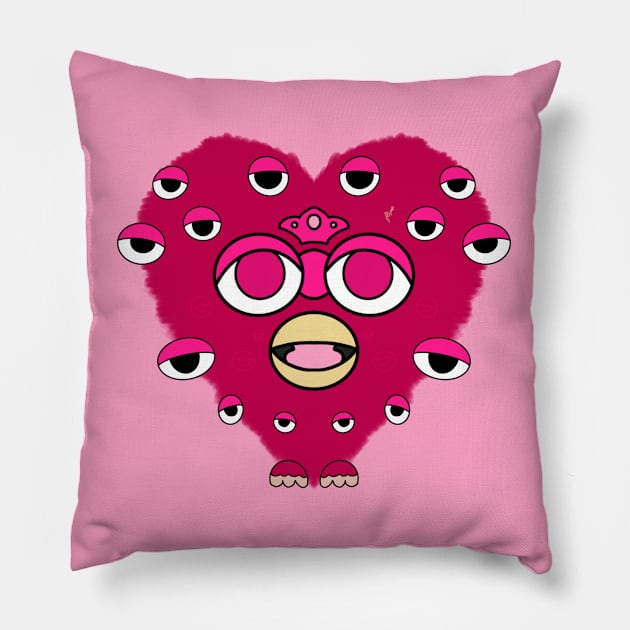 Biblically Accurate Heart Furby Pillow by AlienClownThings