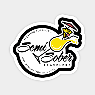 Semi Sober Traveler Pina Colada design with solid background Magnet