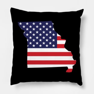 Missouri State Shape Flag Background Pillow