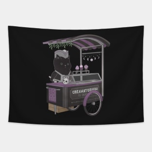 Creamatorium Cat Ice Cream Cart Tapestry