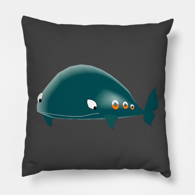 Sad Whale Pillow by 90s Vintage Clothes