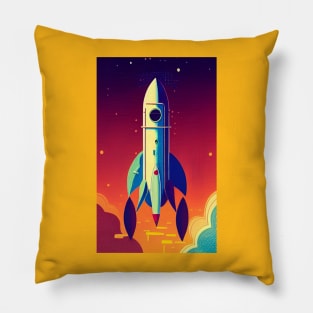 Rocketship artwork Pillow