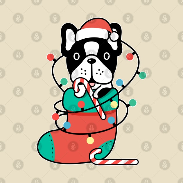 Christmas Frenchie Dog by Happy Lime