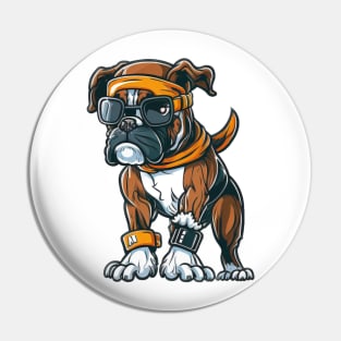 Ride with Purpose: GreenBubble's Snowboarding Boxer Dog Print Pin