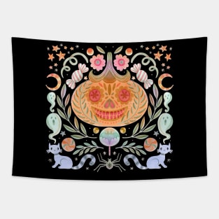 Sugarskull Pumpkin Tapestry