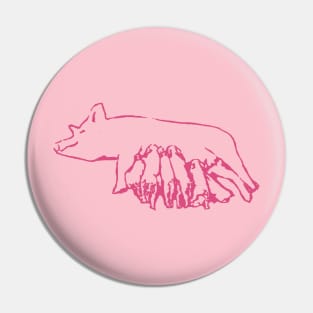 Mama Pig and Piglets Pin