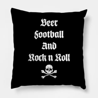 Beer, Football and Rock n Roll Pillow