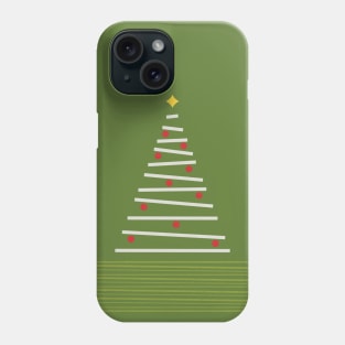 Minimalist Christmas Tree White Red Green Phone Case