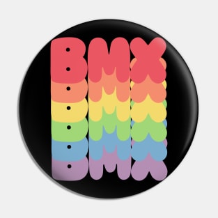 BMX / Rainbow Typography Design Pin