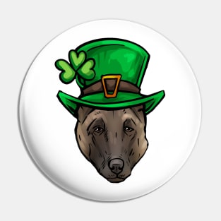 St Patricks Day Belgian Malinois Pin