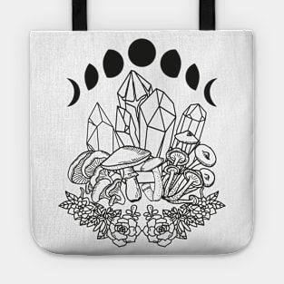 Moon Phases Crystals Mushrooms Succulents Tote