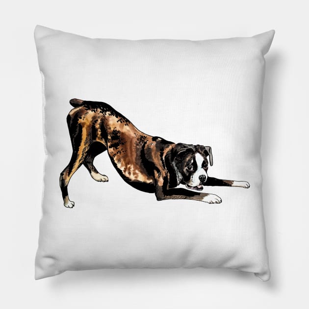 boxer dog Pillow by VicaVeresk