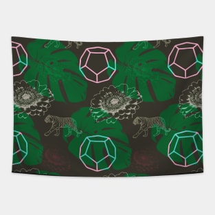 Leaf, tiger and gemstone pattern Tapestry