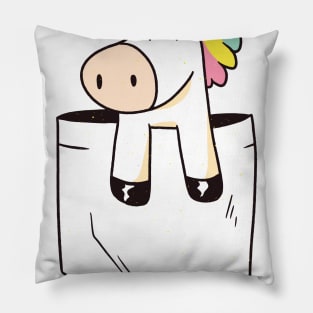 Unicorn Pocket Shirt Einhorn in der Tasche Pillow