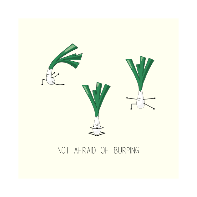 Spring garlic yoga class cartoon illustration by SooperYela