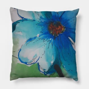 Blue Flower Power Pillow