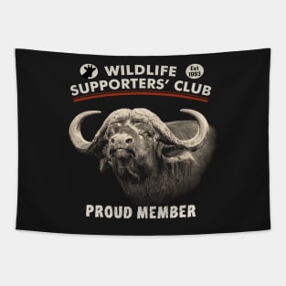 African Buffalo Bull Close-up for Wildlife Supporters Tapestry