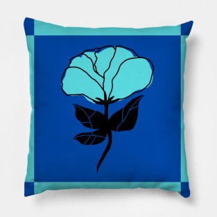 Blue Rose Flower Pattern Pillow