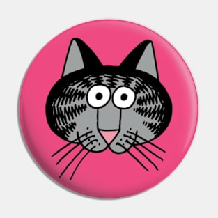 B KLIBAN FAT CAT FACE Pin