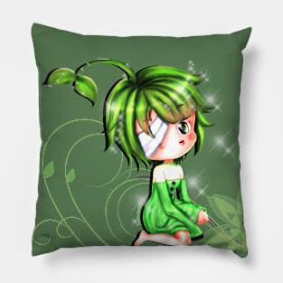 Cute Green Girl Pillow