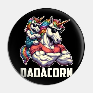 Dadacorn Unicorn Dad and Baby Christmas Papa Father's Day Pin