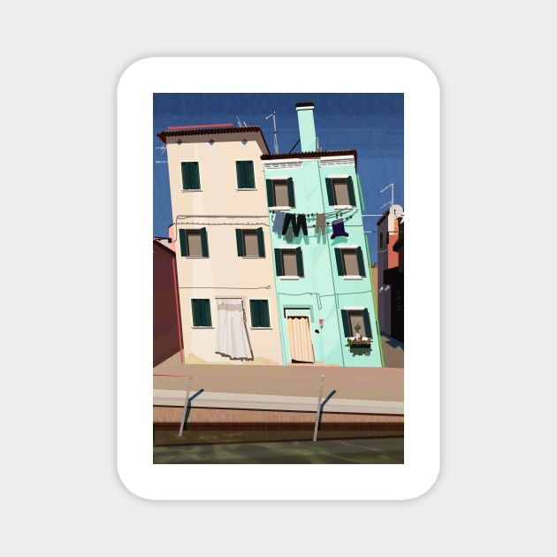 Burano Homes Magnet by Henry Wong