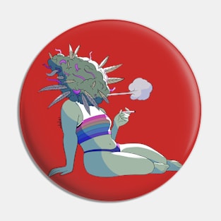 Weed Girl Pin