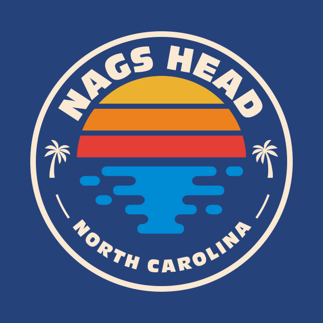 Retro Nags Head North Carolina Vintage Beach Surf Emblem by Now Boarding