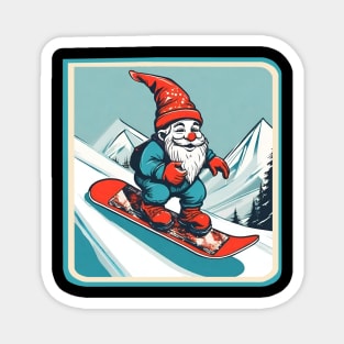 Gnome snowboarding Magnet