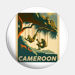 Cameroon Africa Rainforest Vintage Travel Art Poster Pin