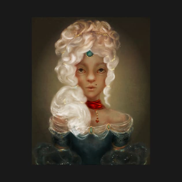 Low Brow Portrait of Marie Antoinette With Fantasy Jewelry by penandbea