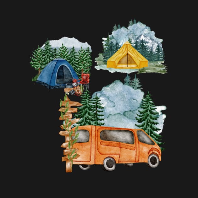 Camping Collage Funny Camping Funny Camp by Flowering Away