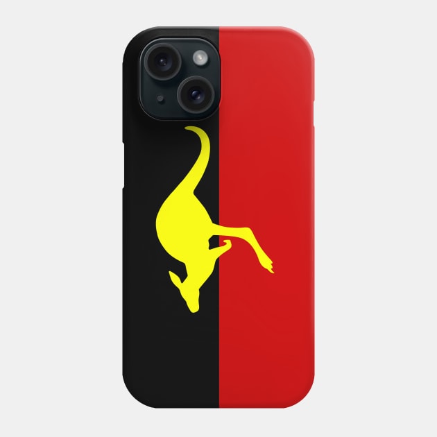Aboriginal Australian Flag - Kangaroo Silhouette Phone Case by Historia