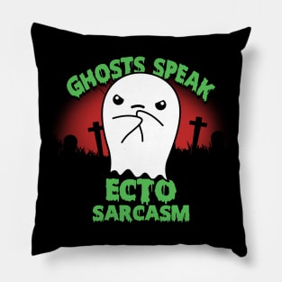 Cute Funny Original Kawaii Ghost Sarcasm Meme Pillow