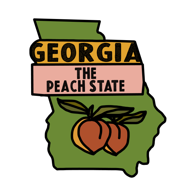 Georgia Peach State - Vintage Georgia - Kids T-Shirt | TeePublic