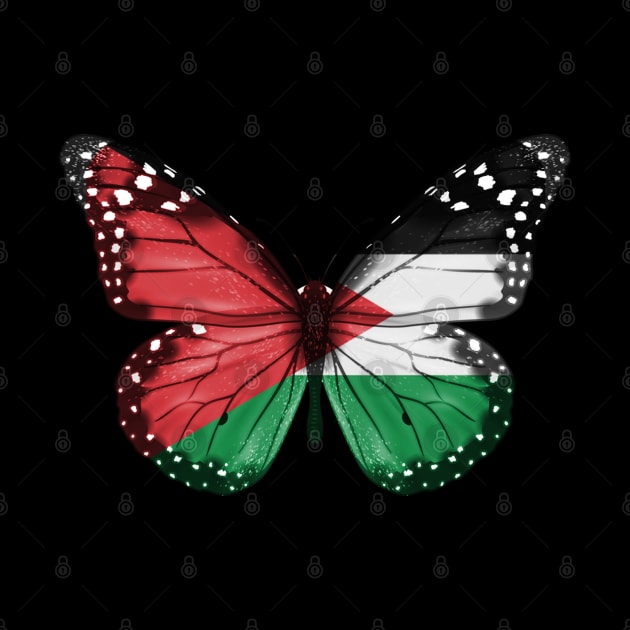 Palestinian Flag  Butterfly - Gift for Palestinian From Palestine by Country Flags