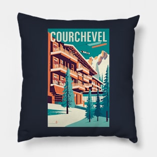 A Vintage Travel Art of Courchevel - France Pillow