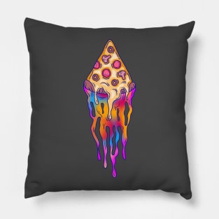 The Melting pizza rainbow Pillow