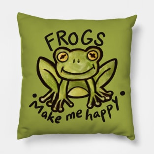 Frogs make me Happy Pillow