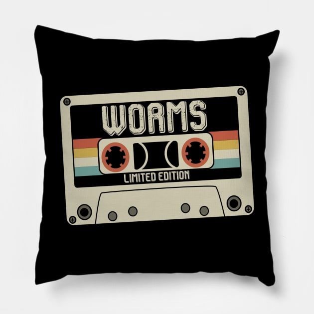 Worms  - Limited Edition - Vintage Style Pillow by Debbie Art