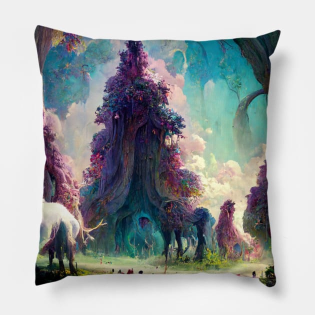 Fantasies In The Forest 2 Pillow by AbstractArt14