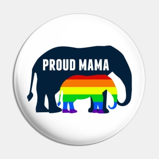 Proud LGBT Mama Gay Pride Elephant Mom Pin