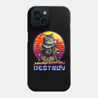 Samurai Kitty Will Destroy Anime Neko Phone Case